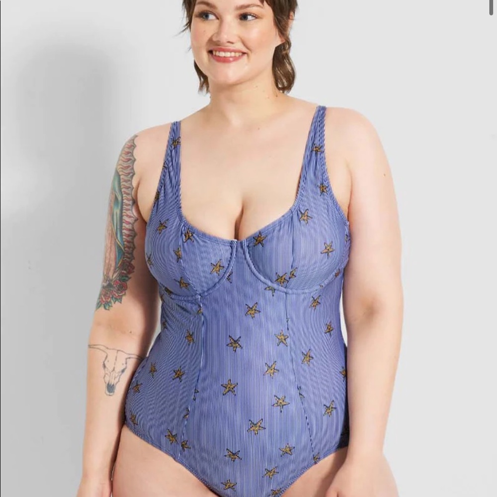 ModCloth “The Brandy Underwire One-Piece Swimsuit”, 3x, Never Worn Only Tried